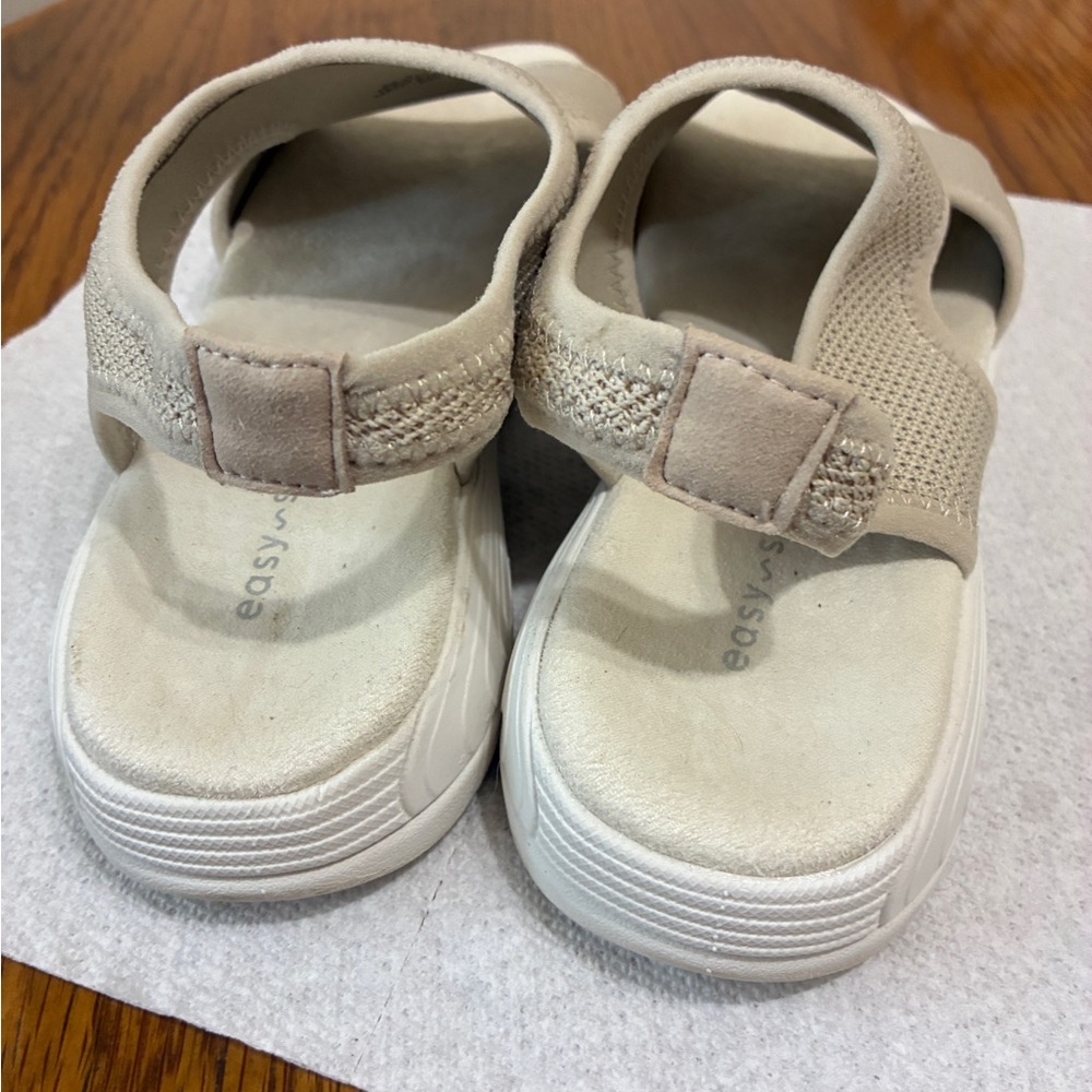 Easy Spirit Beige Mesh Slip-On Sandals - Picture 4 of 9